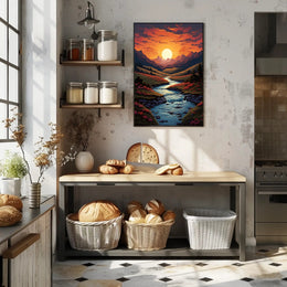 Sunset Over Serene Valley Poster