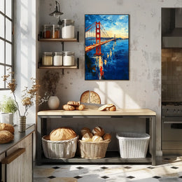 Golden Gate Bridge Sunset Scenic Artwork Home Decor Poster