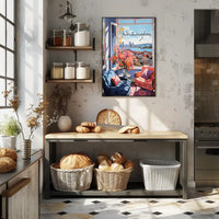 Inviting Urban View: Cozy Interior Cityscape Poster
