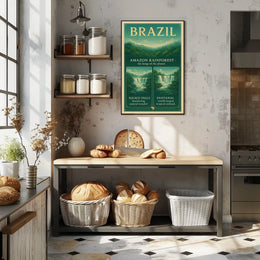 Brazil's Natural Wonders Vintage Travel Poster Art