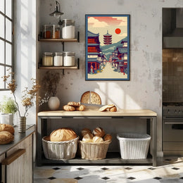 Tranquil Japanese Street Scene Poster