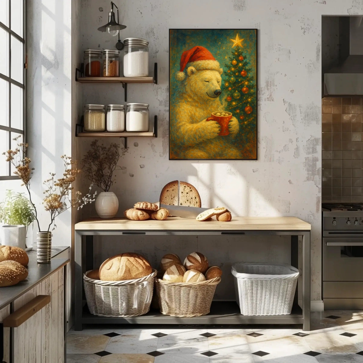 Bear In Winter Forest Landscape Art Print For Wall Decor Museum Quality Gallery Poster