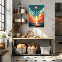 Rocket Launch Against Cosmic Backdrop Space or Astronomy Poster