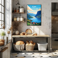 Flåm Norway Scenic View Travel Poster