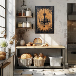 Vintage Chandelier Art Print with Luxurious Details Poster