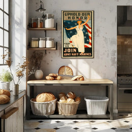 Liberty Lady Vintage Military Recruitment Poster