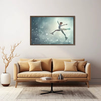 Graceful Figure Skater in Winter Fantasy Poster