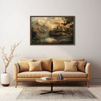 Tranquil Thai Pagoda at Sunset Landscape Poster