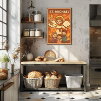 St. Michael Protector In Flames Poster
