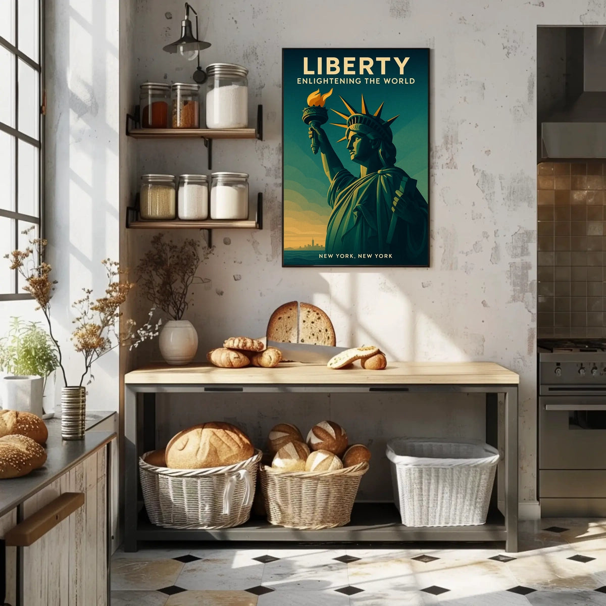 Statue of Liberty Sunrise Patriotic Poster