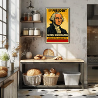 George Washington 1st President of the United States Inked Comic Style Poster