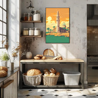 Tranquil Coastal Mosque Poster