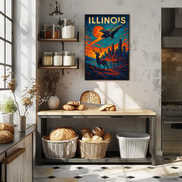 Illinois Skyline And Nature Poster
