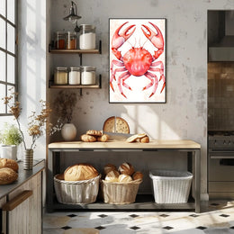 Crab Poster Vibrant Coastal Wall Art Print