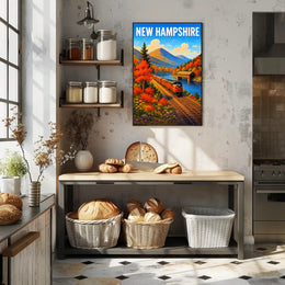 New Hampshire Autumn Train Journey Poster PosterGoat