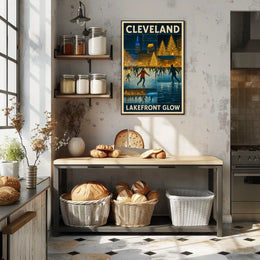 Cleveland Lakefront Glow Poster