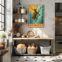 Reindeer Climbing Adventure Fantasy or Mythology Poster