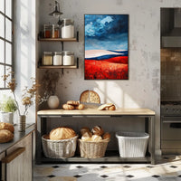 Bold Landscape In American Flag Colors Abstract Poster