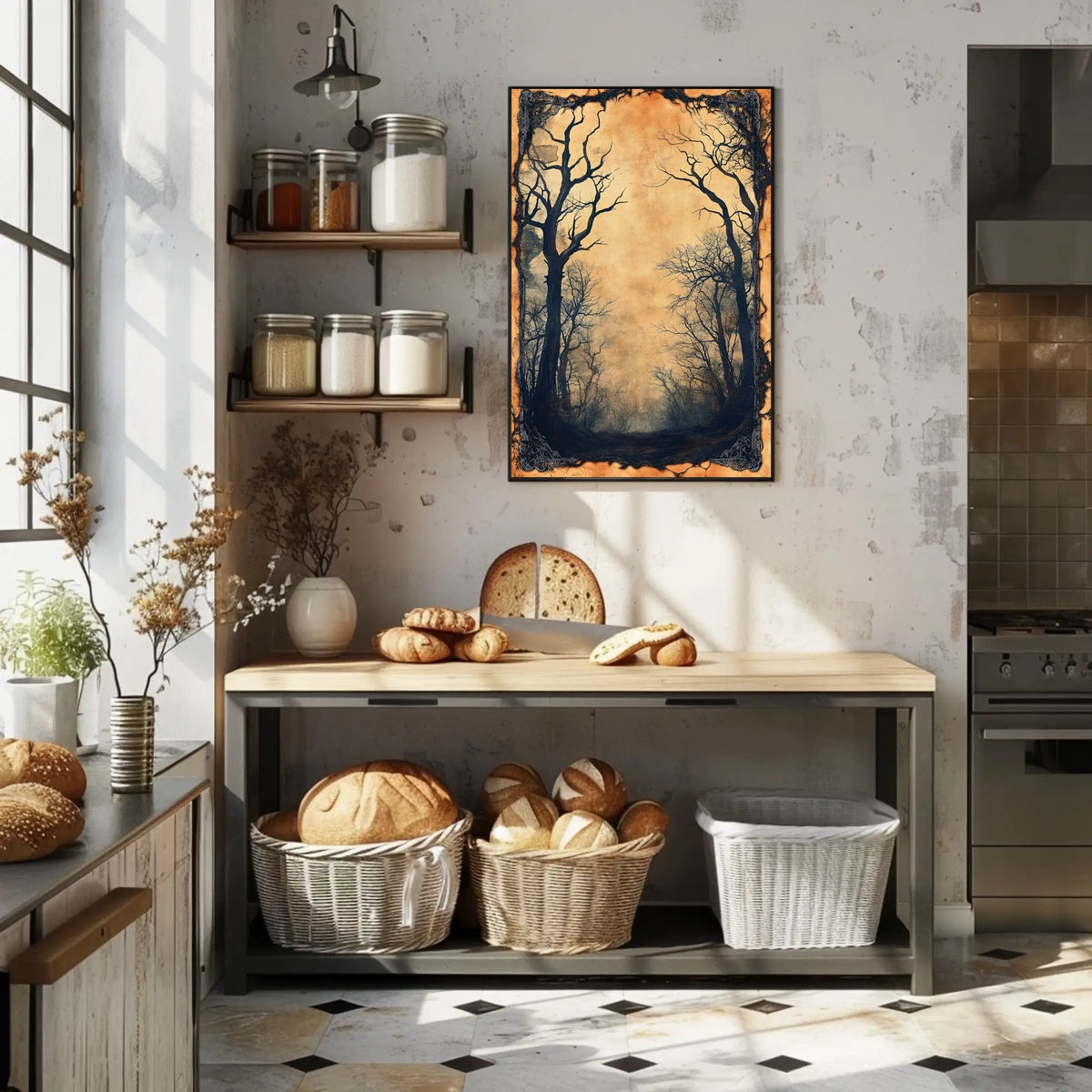Haunting Gothic Forest Scene Art Print - Artistic Poster