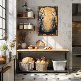 Haunting Gothic Forest Scene Art Print - Artistic Poster