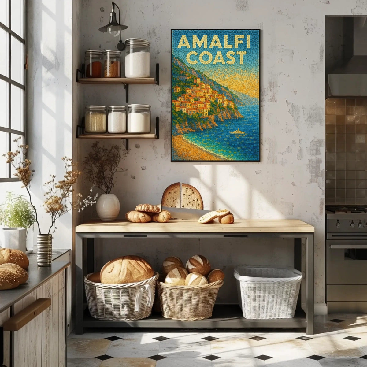 Amalfi Coast Poster Wall Art For Coastal Home Decor