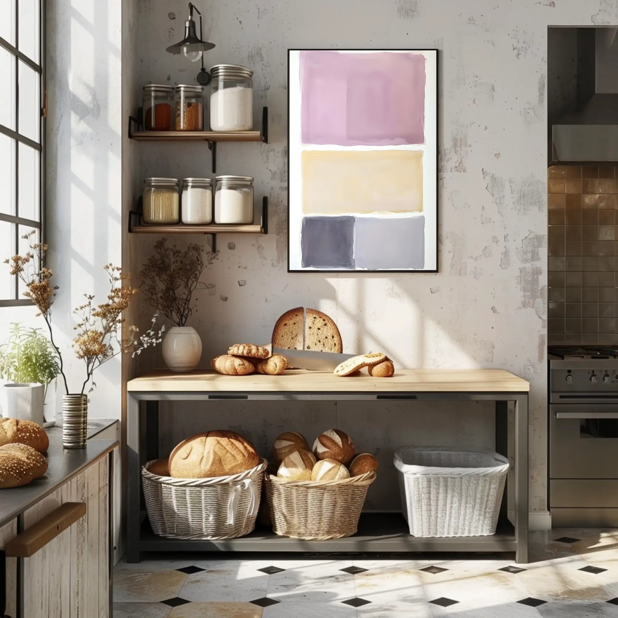 Abstract Color Blocks Modern Wall Art Print