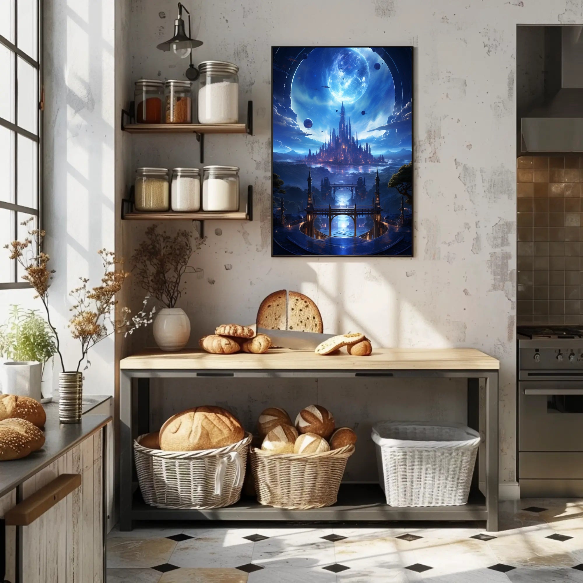 Celestial Cityscape Poster