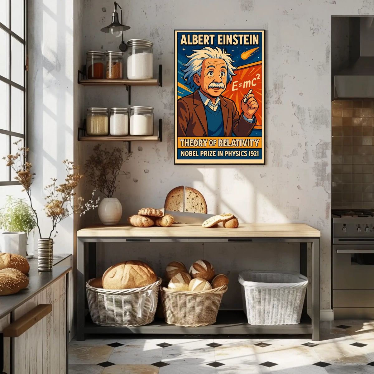 Albert Einstein Relativity Theory Vintage Curious Poster