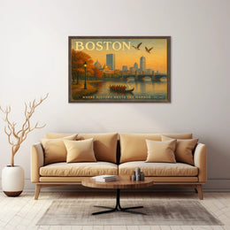 Boston Scenic Charm Travel Poster Wall Art