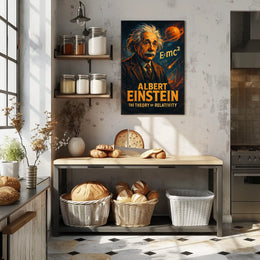 Albert Einstein Relativity Scientific Vintage Scenic Wall Art Educational Decor Wanderlust Poster