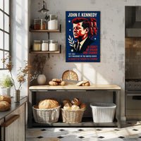 JFK Patriotic Legacy Vintage Art Poster Print
