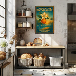 Florida Sunshine State Travel Poster Vintage Print
