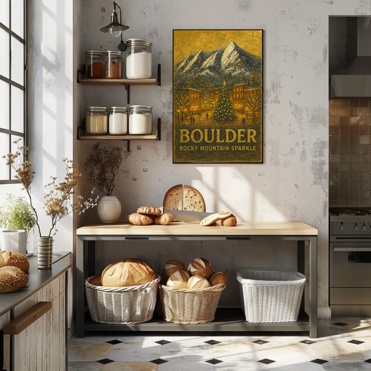 Boulder Rocky Mountain Sparkle Poster