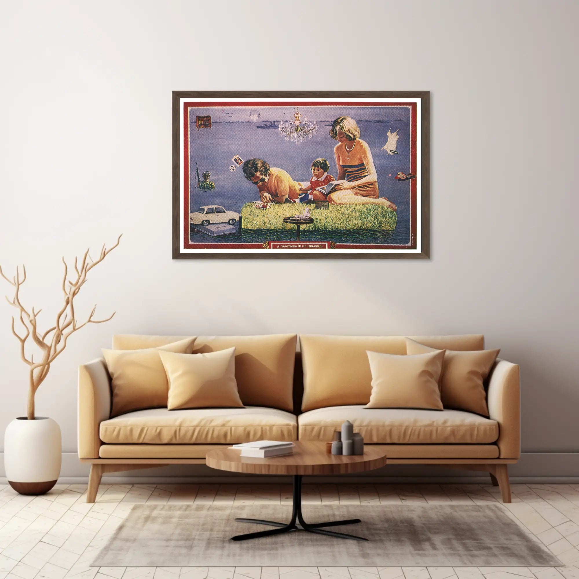 Surreal Family Scene Poster