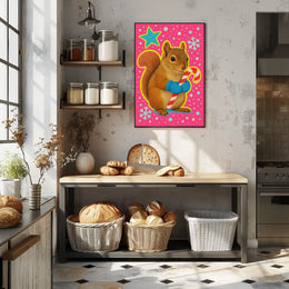 Festive Squirrel Delight Poster