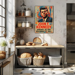 John F. Kennedy 35th President of the United States Street Art Mashup Poster