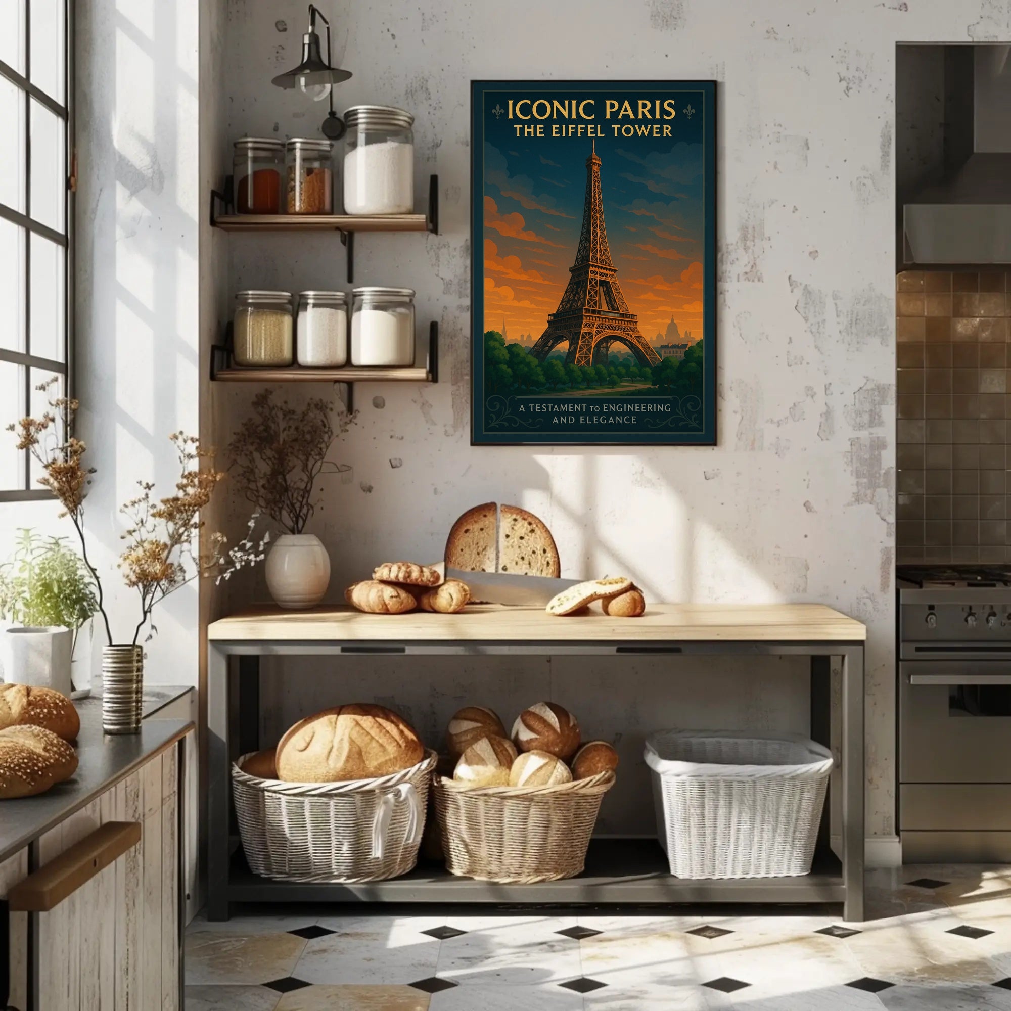 Iconic Paris Eiffel Tower Wall Art Print PosterGoat