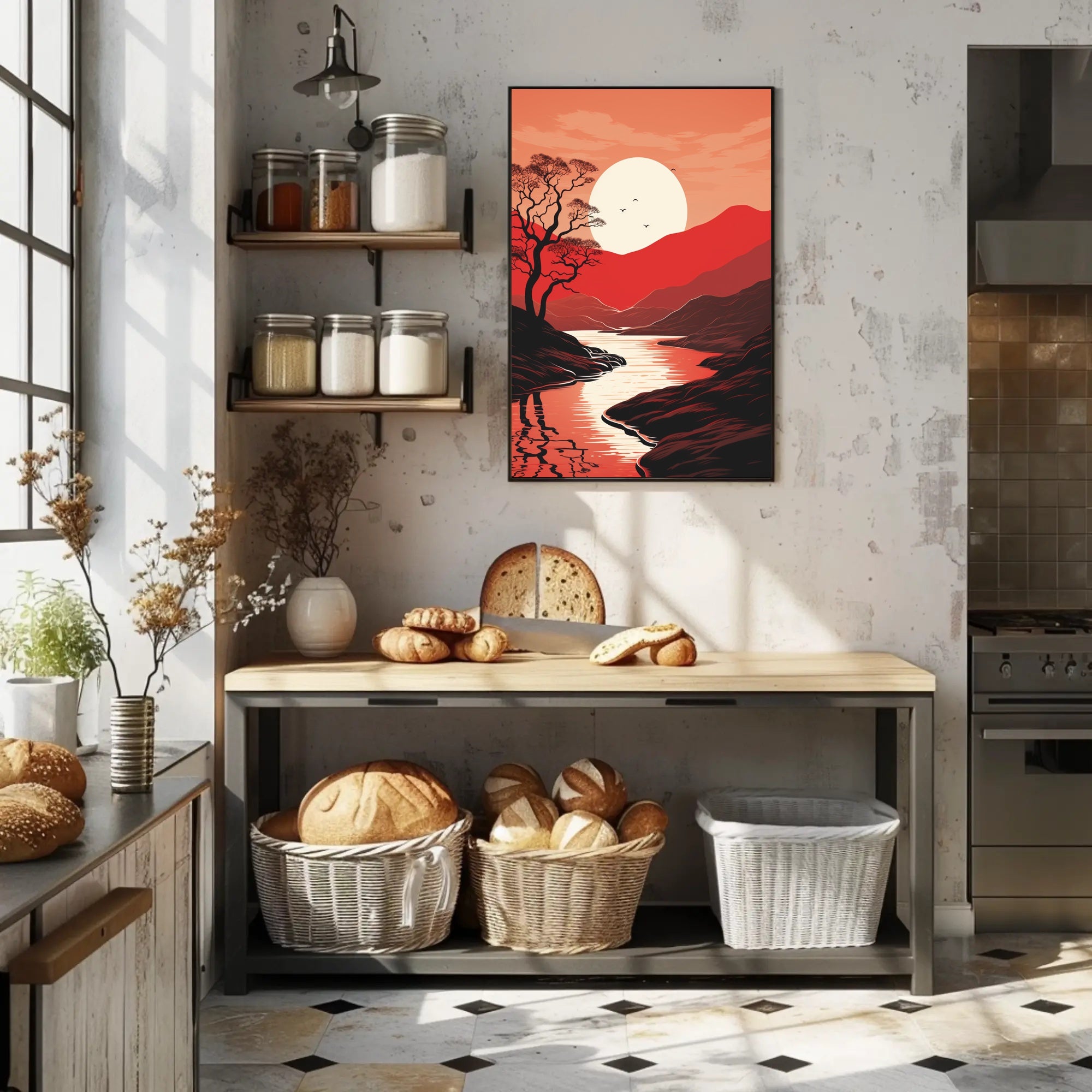 Tranquil Sunset Landscape Poster