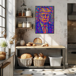 Psychedelic Presidential Donald Trump Portrait Poster PosterGoat