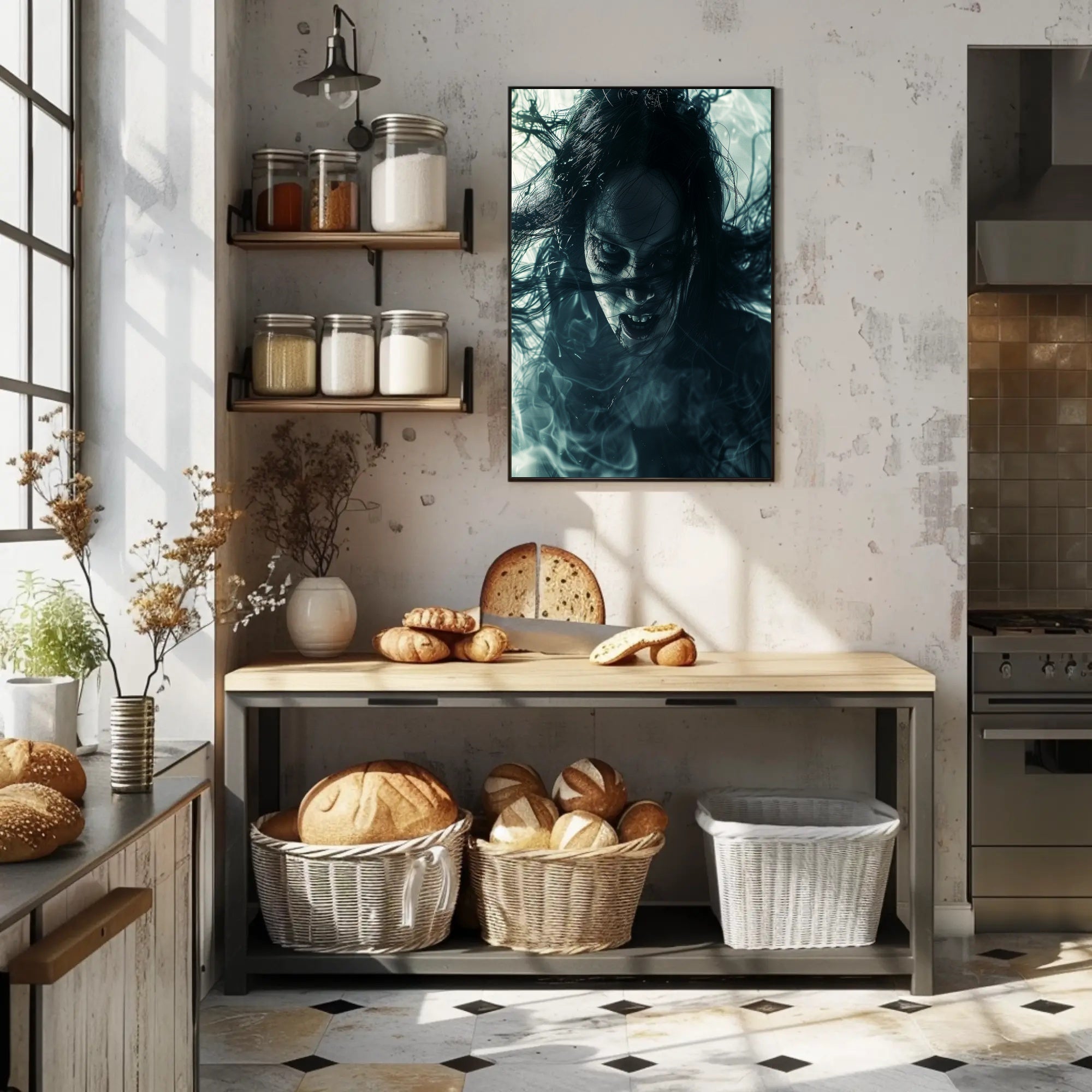 Haunting Visage Art Print Poster for Home Decor and Wall Art PosterGoat