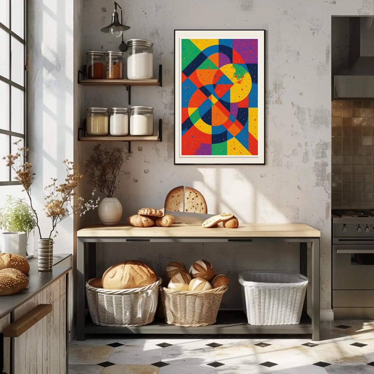 Vibrant Geometric Abstraction Poster