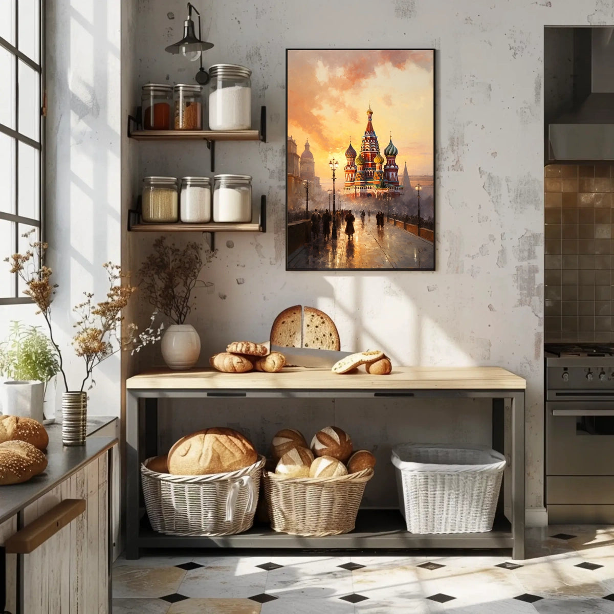 Saint Basil's Cathedral at Sunset: Cultural or Heritage Poster