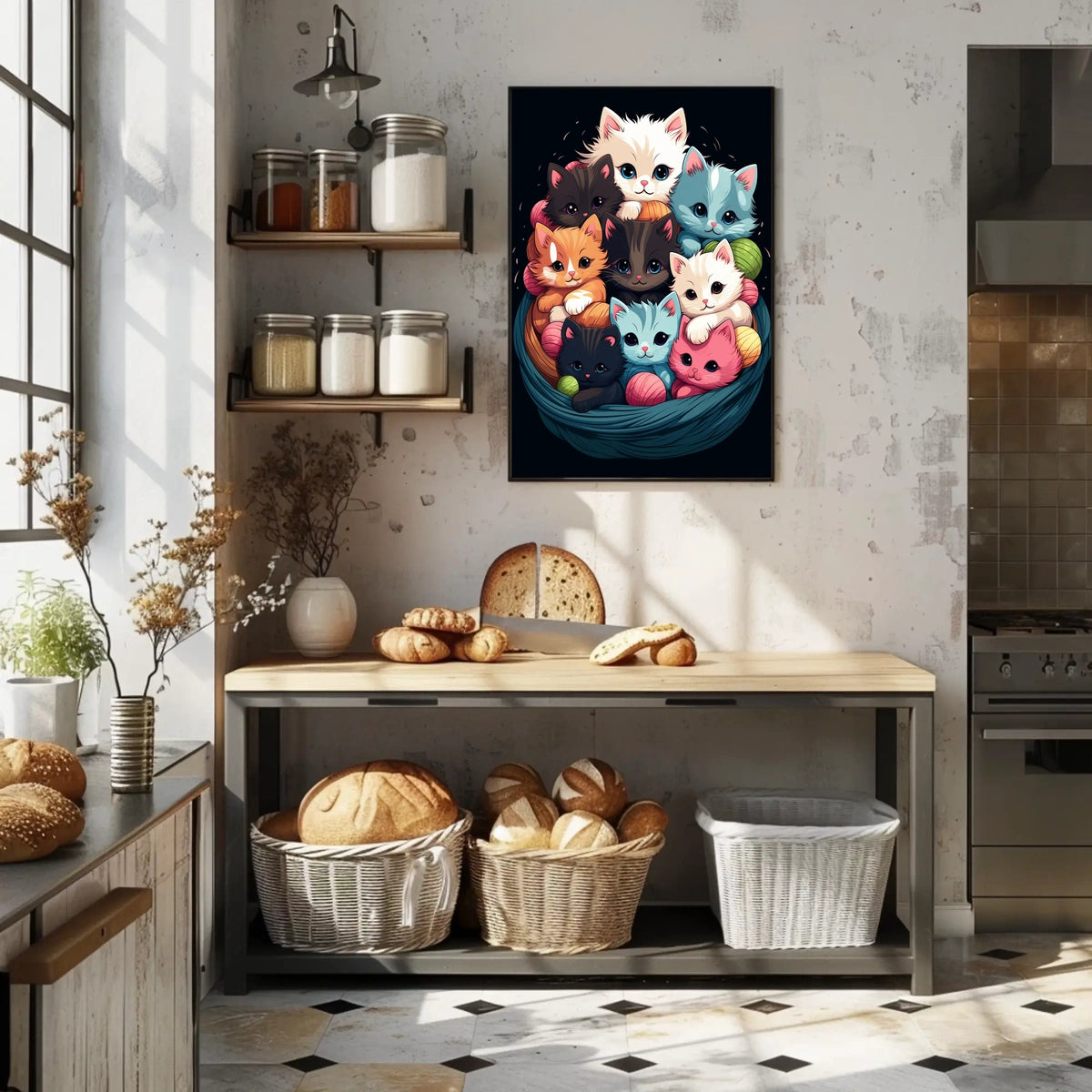 Basket Of Kittens Poster