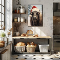 Festive Bison In Winter Wonderland Poster