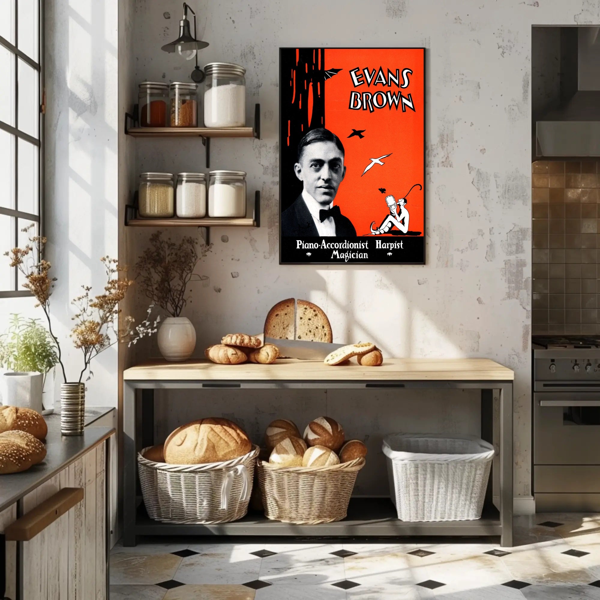 Evans Brown Vintage Art Deco Performer Poster
