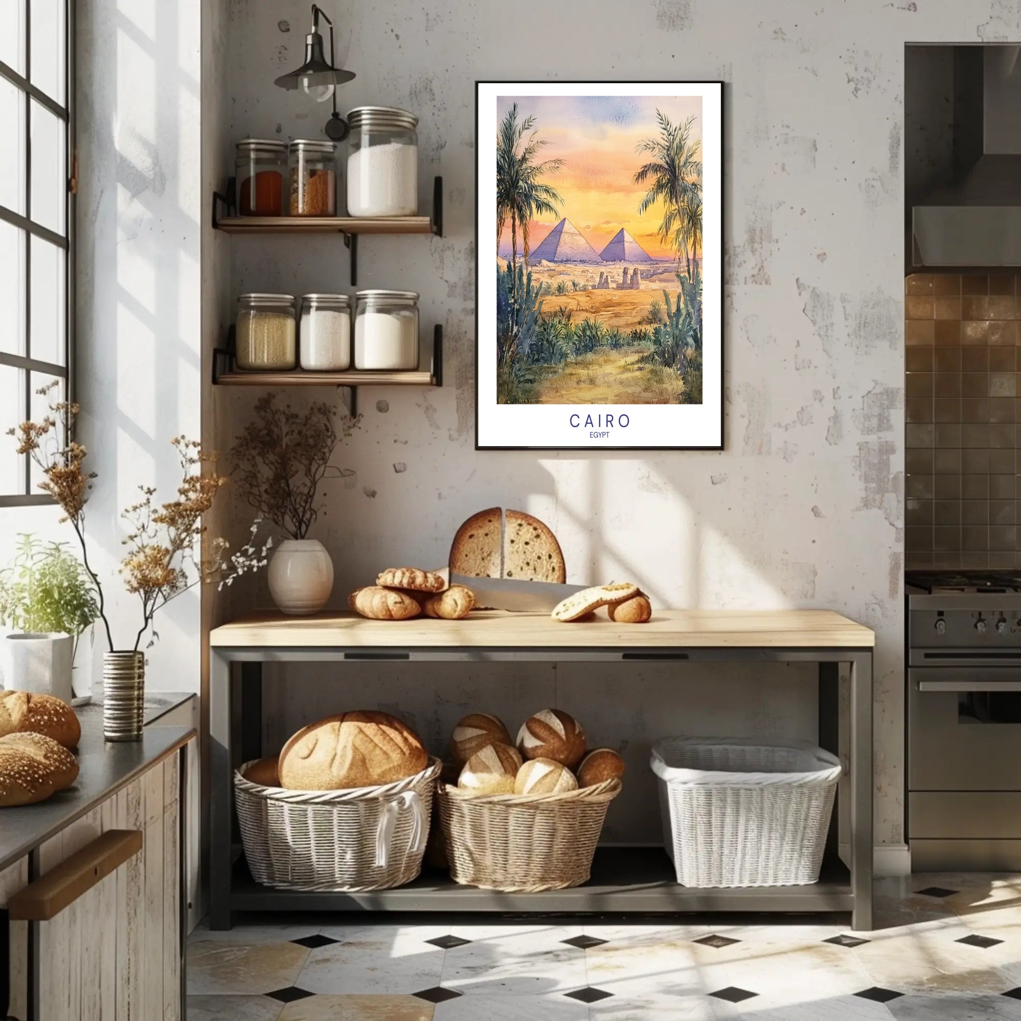 Sunset Over the Pyramids Poster PosterGoat