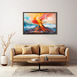 Volcanic Eruption Abstract Art Poster: Nature's Fury