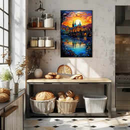 European Cityscape with Gothic Flair Travel Poster