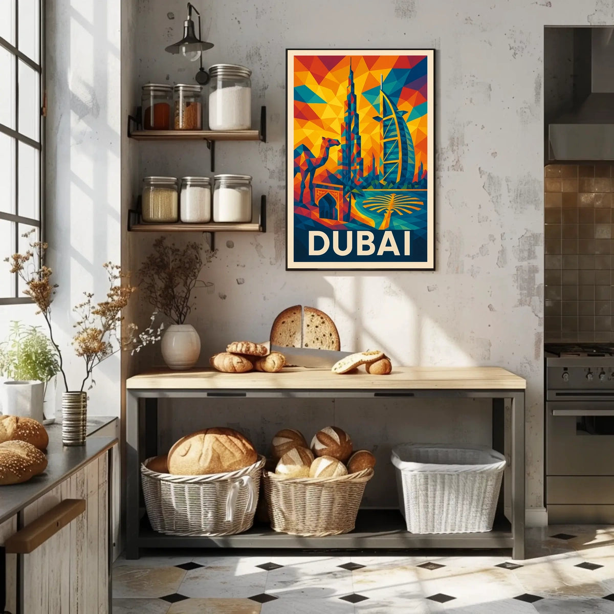 Vibrant Dubai Description Experience the dynamic fusion of tradition Poster