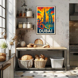 Vibrant Dubai Description Experience the dynamic fusion of tradition Poster